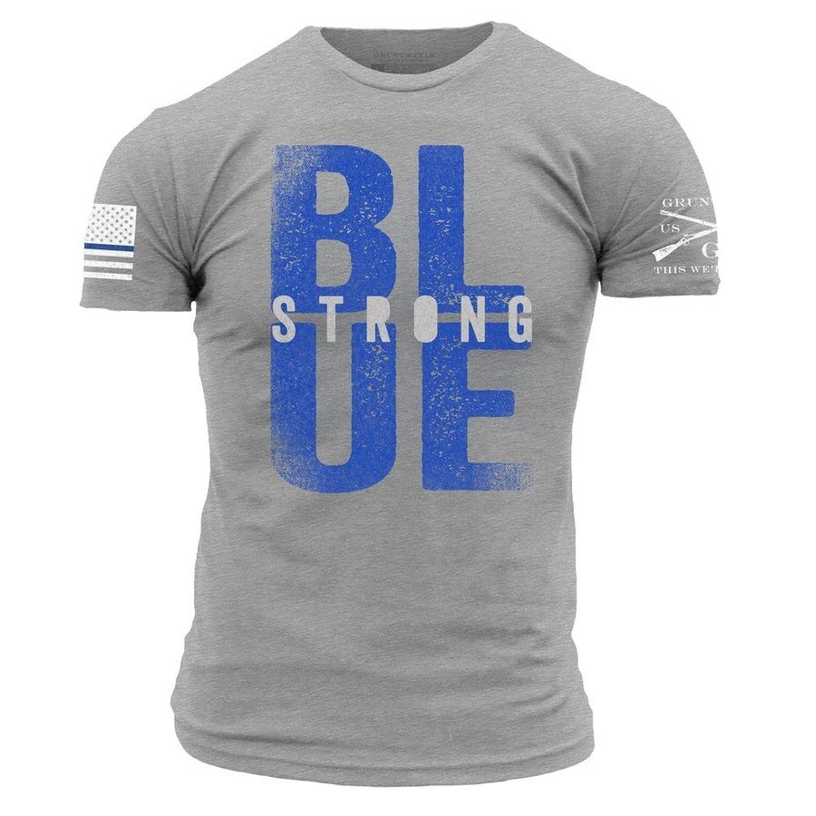 Blue Strong T-Shirt - Dark Heather Gray