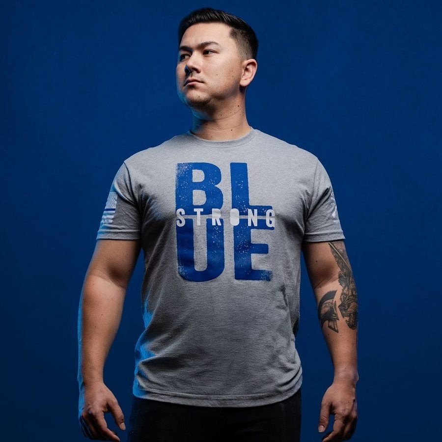 Blue Strong T-Shirt - Dark Heather Gray