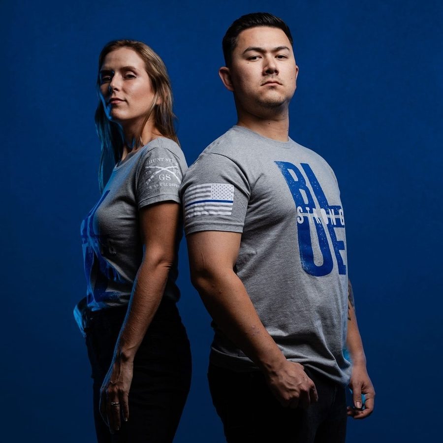 Blue Strong T-Shirt - Dark Heather Gray