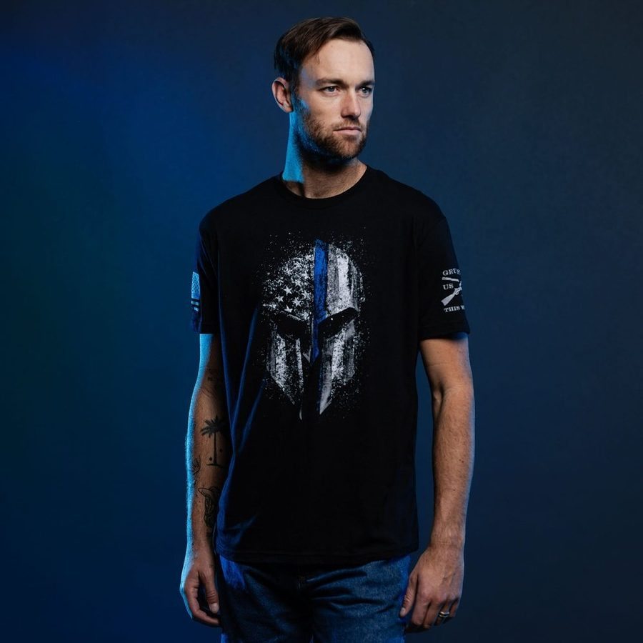 Blue Line Spartan T-Shirt - Black