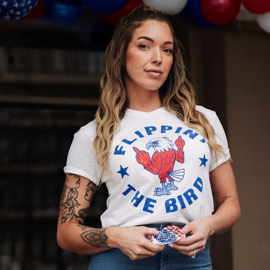 Women's Flippin' The Bird Boyfriend Fit T-Shirt - White