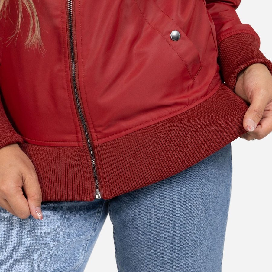 Women's Stealth Bomber Jacket - Red Plum