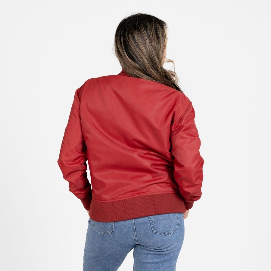 Women's Stealth Bomber Jacket - Red Plum