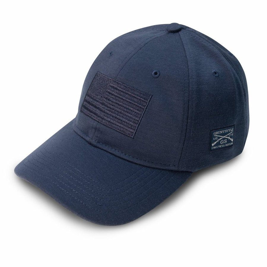 Blackout Flag Stretch Fit Hat - Navy