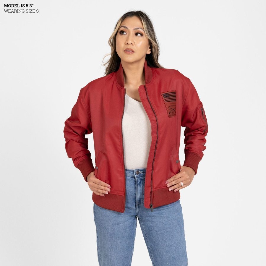 Women's Stealth Bomber Jacket - Red Plum