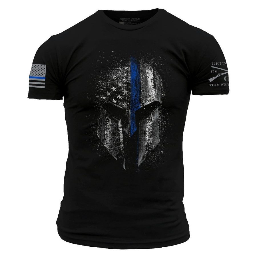 Blue Line Spartan T-Shirt - Black