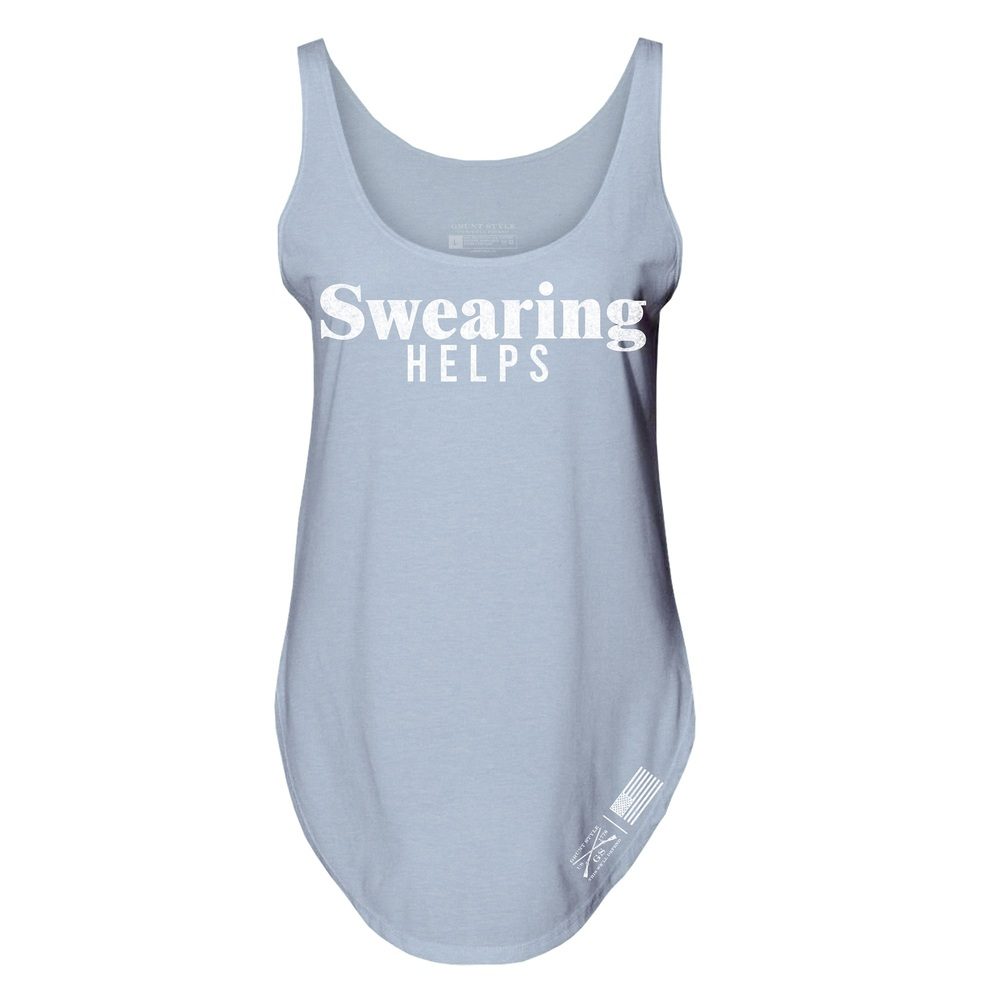 Women's Swearing Helps Flowy Tank - Stonewash Denim