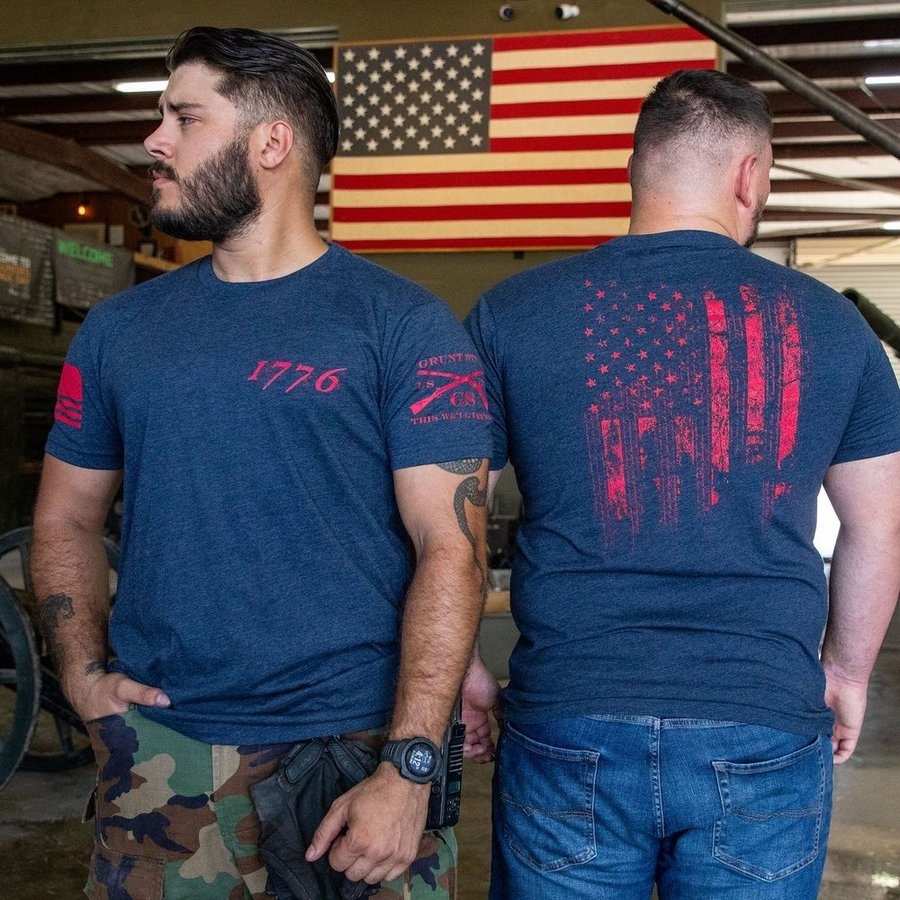 1776 Flag T-Shirt - Midnight Navy