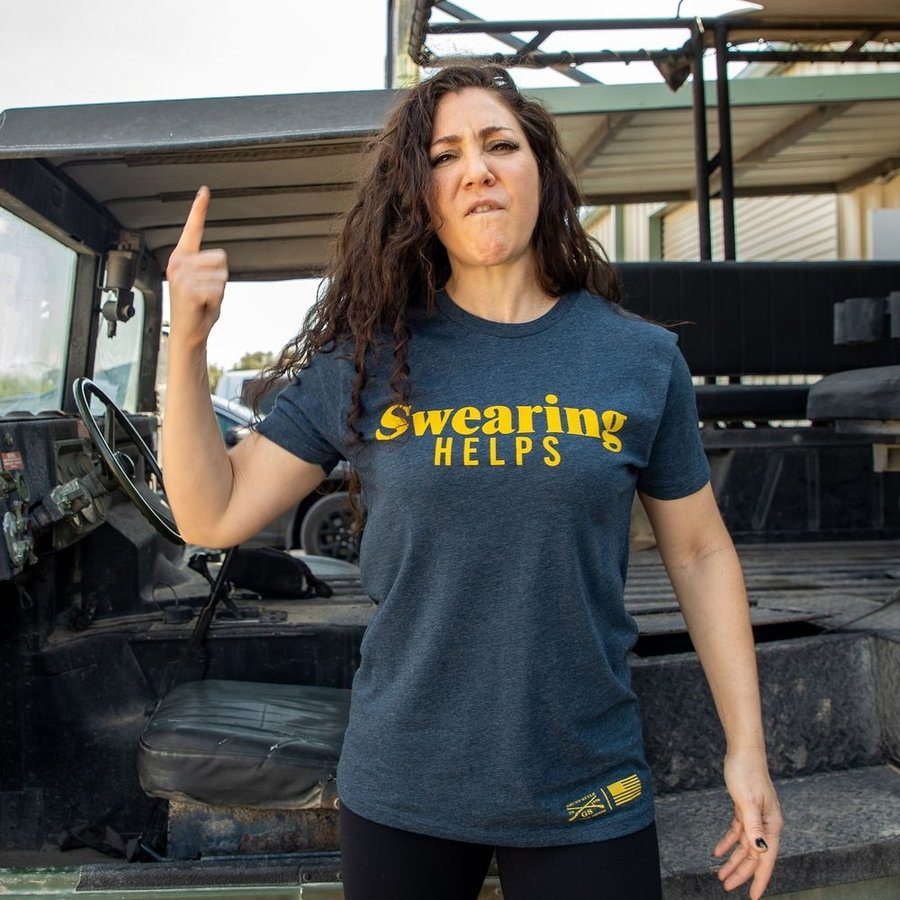 Women's Swearing Helps Boyfriend Fit T-Shirt - Midnight Navy