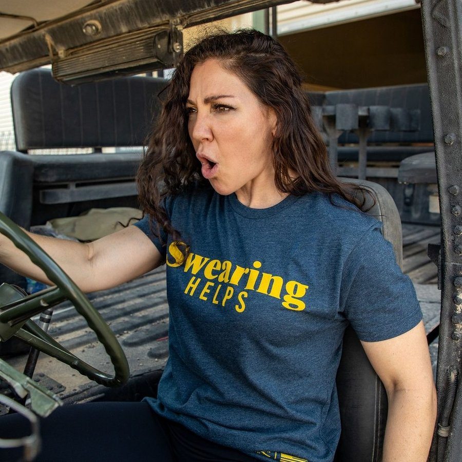 Women's Swearing Helps Boyfriend Fit T-Shirt - Midnight Navy