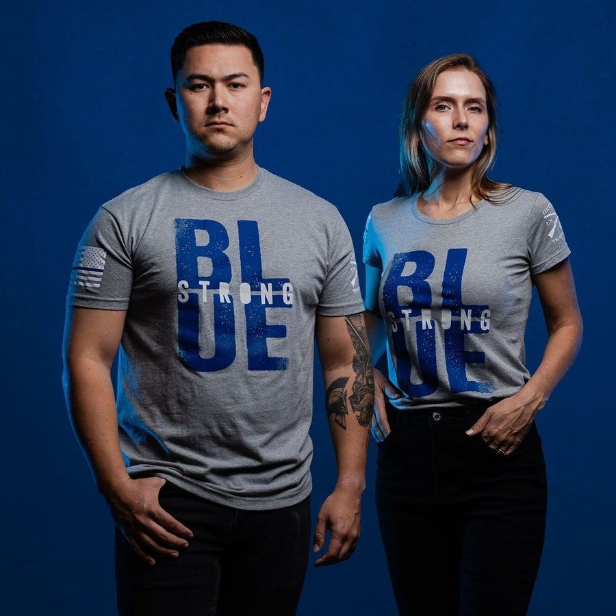 Blue Strong T-Shirt - Dark Heather Gray